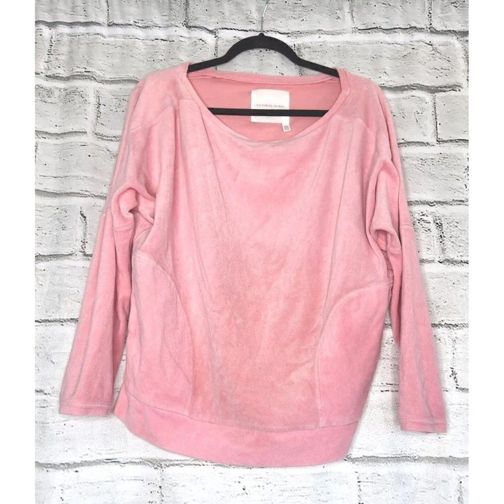 Victoria's Secret Velour Pink Soft Women's Size Medium Long-sleeved Sweatshirt